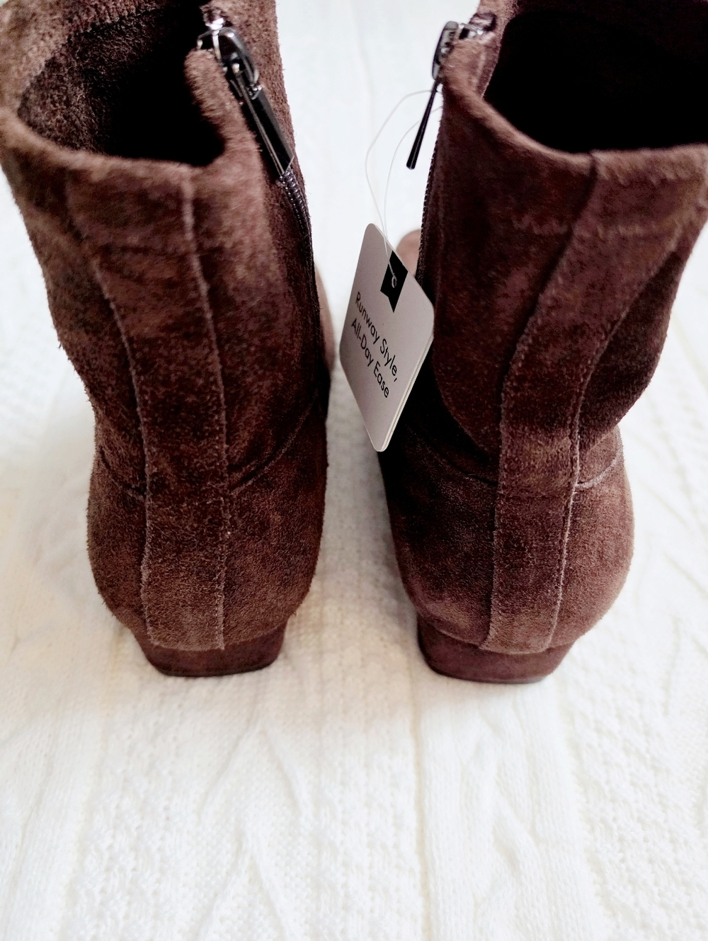Jason Wu Genuine Leather Suede Ankle Boots Booties Pull On Zipper Brown NWT 10 - Picture 9 of 16
